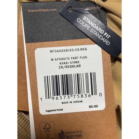 The North Face Womens Aphrdite Pants Size 2X Regular Khaki Stone Tapered Ruched - Picture 6 of 13